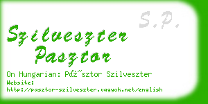 szilveszter pasztor business card